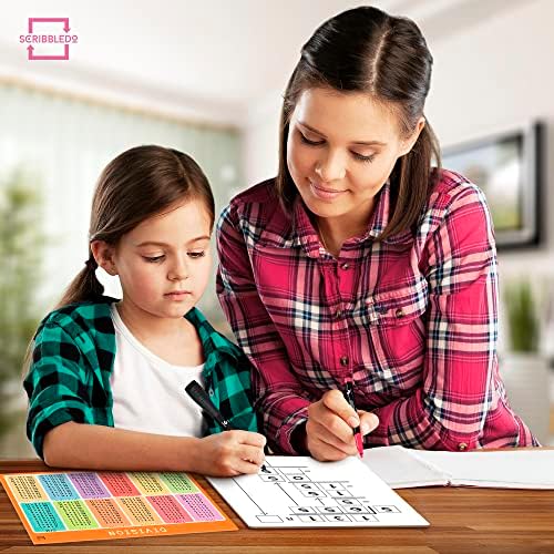 Dry Erase Multiplication Division Board 9x12 Double Sided 2x1 & 2x2 Digit