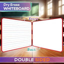 Magnetic Dry Erase Lapboard 9" x 12" Double Sided Ruled & Blank Red Framed