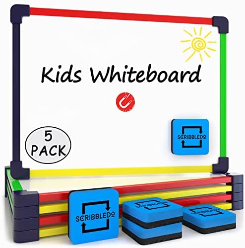 5 Pack 9"x12" Magnetic Mini Dry Erase Boards with Erasers