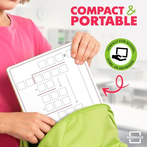 11”x14” Double-Sided Division Dry Erase Board with Boxed Layout 2-Digit Divisors