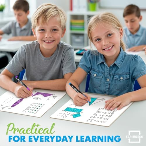 12 Pack 9x12 Inch Double Sided Mini Dry Erase Boards with Erasers