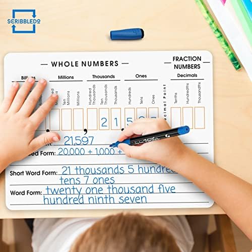 Place Value Board 9" x 12" Double Sided Dry Erase Boards