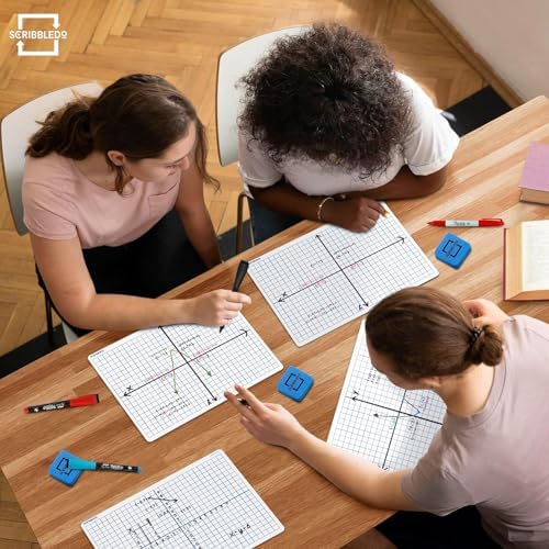 Double Sided Dry Erase XY Axis Coordinate Plane Lap Boards (5 Pack)