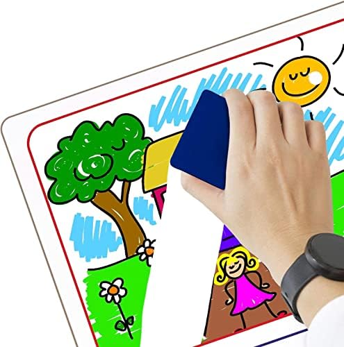 10 Pack Double Sided 9”x12” Story Lined Dry Erase Boards + Erasers