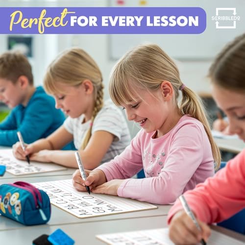 Double Sided Lined Dry Erase Whiteboards 9x12 (10 Pack)