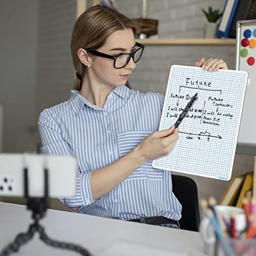 Dry Erase Graph Whiteboard 9" x 12" Double Sided with Grid