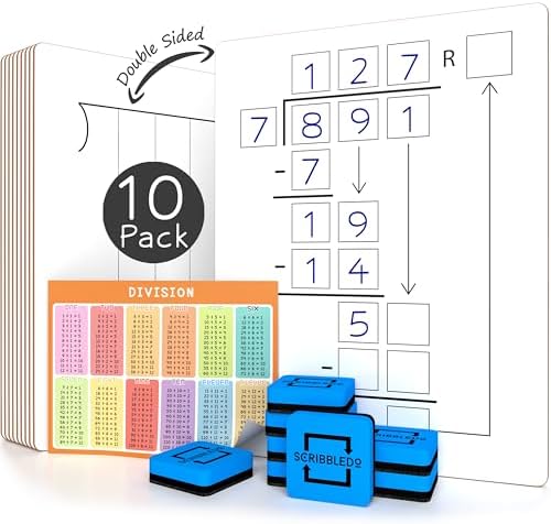 10 Pack Dry Erase Division White Boards 9 x 12 Inch Double Sided