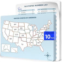 11”x14” Reusable Dry Erase USA Map Sheets, 10 Pack