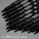 Dry Erase Markers Black Fine Tip with Eraser Cap (36 Pack)