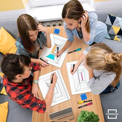 1 Point Perspective Grid 11”x14” Double-Sided Dry Erase Board