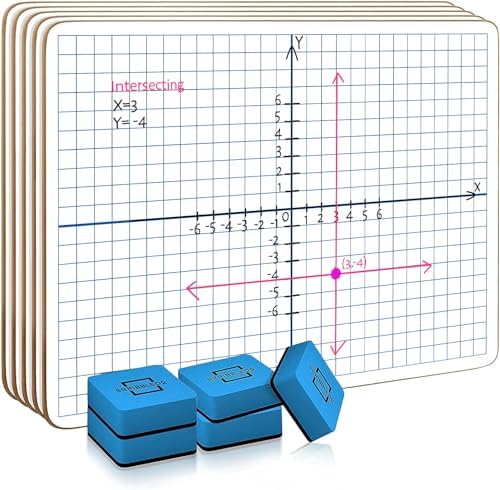 Double Sided Dry Erase XY Axis Coordinate Plane Lap Boards (5 Pack)