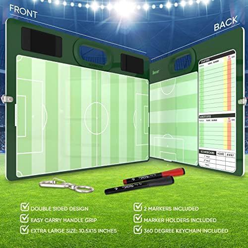 Soccer Dry Erase Coaching Whiteboard 15"x10.5" with 2 Markers