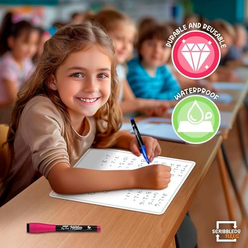 Small White Board Dry Erase Sheets 9"x12" 10 Pack