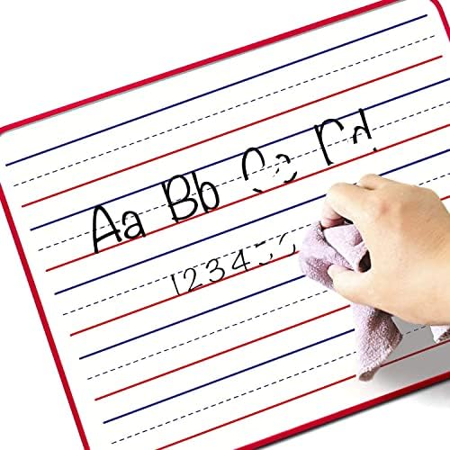 Magnetic Dry Erase Lapboard 9" x 12" Double Sided Ruled & Blank Red Framed