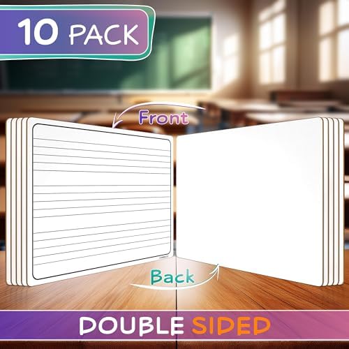 Dry Erase Music Staff Lap White Boards 9"x12" Double Sided (10 Pack)