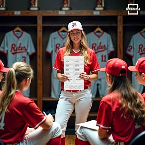 Baseball Dry Erase Lineup Board 15x9 Inch Double Sided