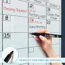 Magnetic 18"x24" Glass Whiteboard Calendar with Marker Tray