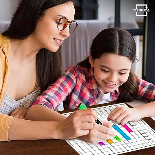 11”x14” Double-Sided Graph Dry Erase Grid Board .75” Cells