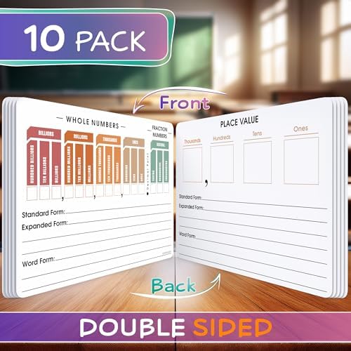 Place Value Chart 9x12 Dry Erase Sheets (10 Pack)