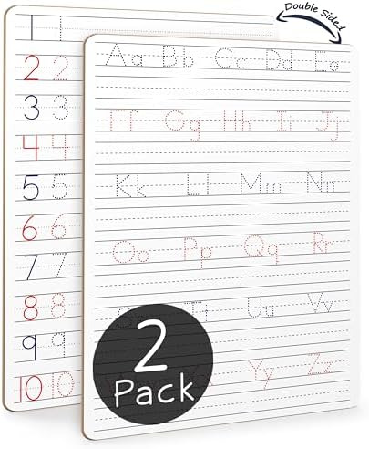 Dry Erase Alphabet Tracing Board 9x12 inch (2 Pack)