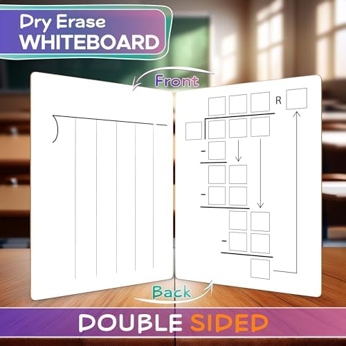 2 Pack Dry Erase Division Lapboard 9x12 Inch Double Sided