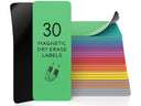 30 Pack Dry Erase Magnetic Labels – 3.1” x 1.2” Colored Writable Strips