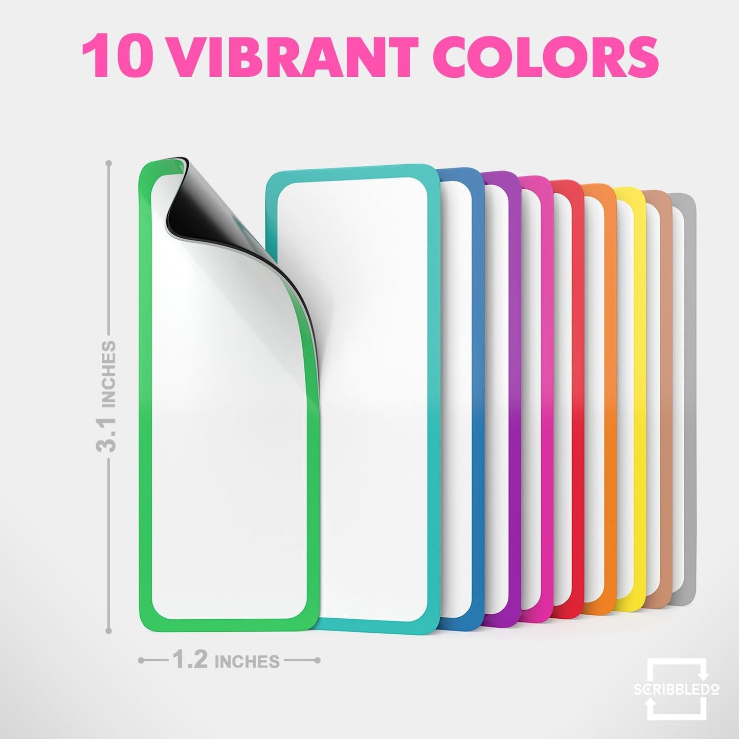 Dry Erase Magnetic Labels 3.1" x 1.2" 10 Pk