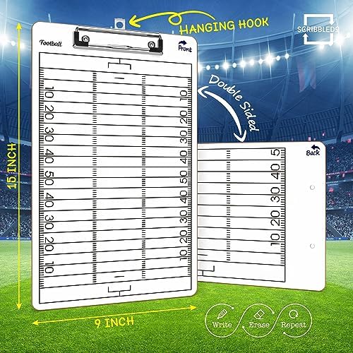 Football Dry Erase Coaching Clipboard 15x9 Double Sided