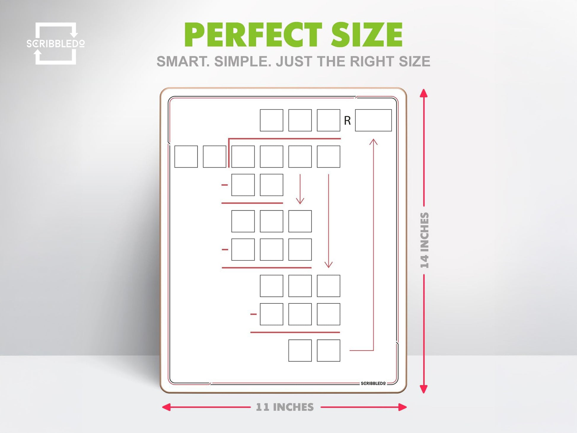 11x14 Division Dry Erase Board – Long Division for 2-Digit Divisors