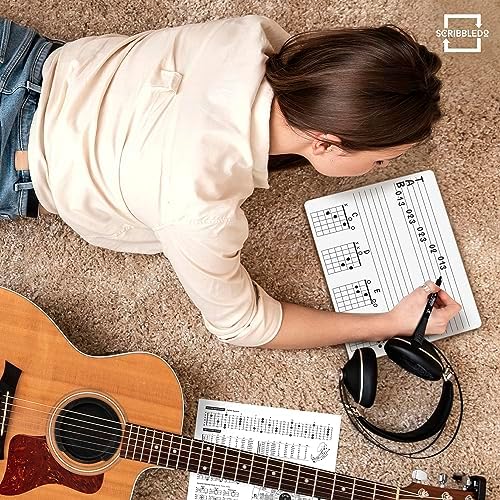 Guitar Strings & Necks Dry Erase Lapboard 11 x 14 Inch Double Sided