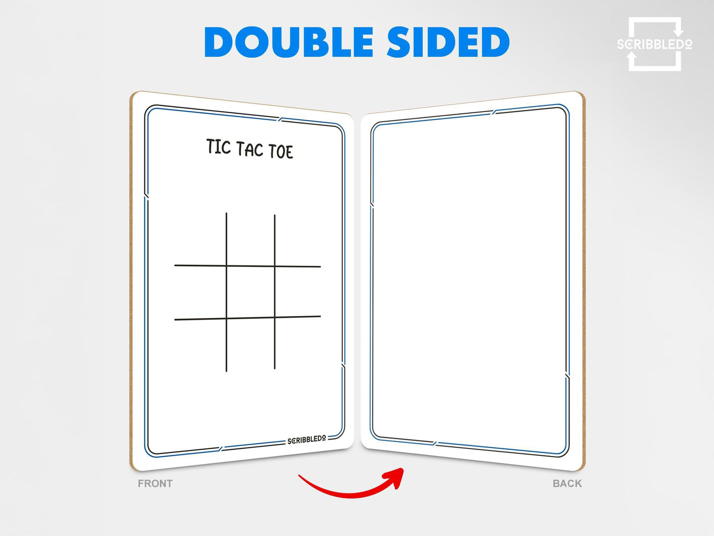 Tic Toc Toe Dry Erase Board – 9x6 Reusable Whiteboard Game