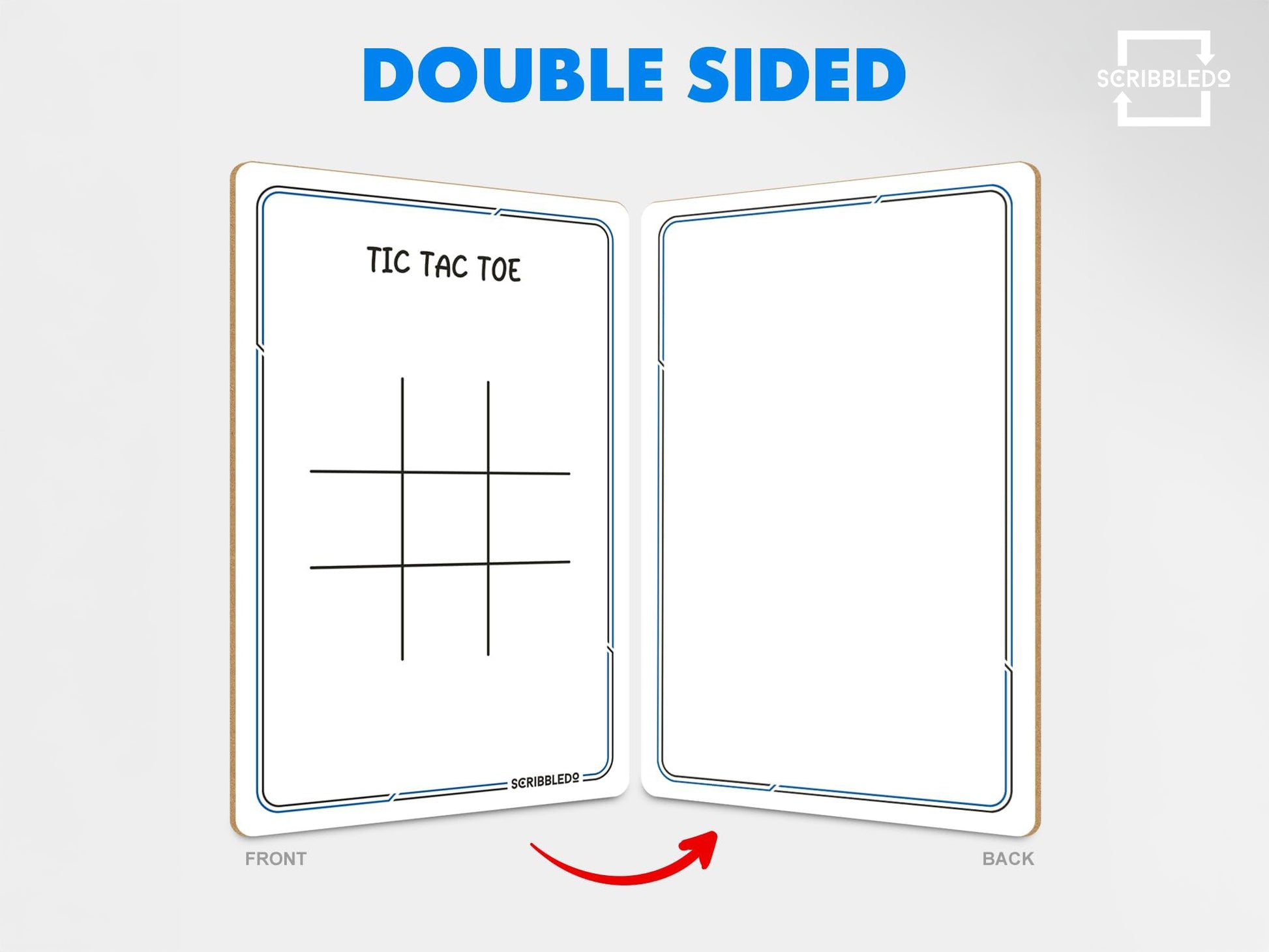 Tic Tac Toe Dry Erase Board – 9x6 Reusable Whiteboard Game