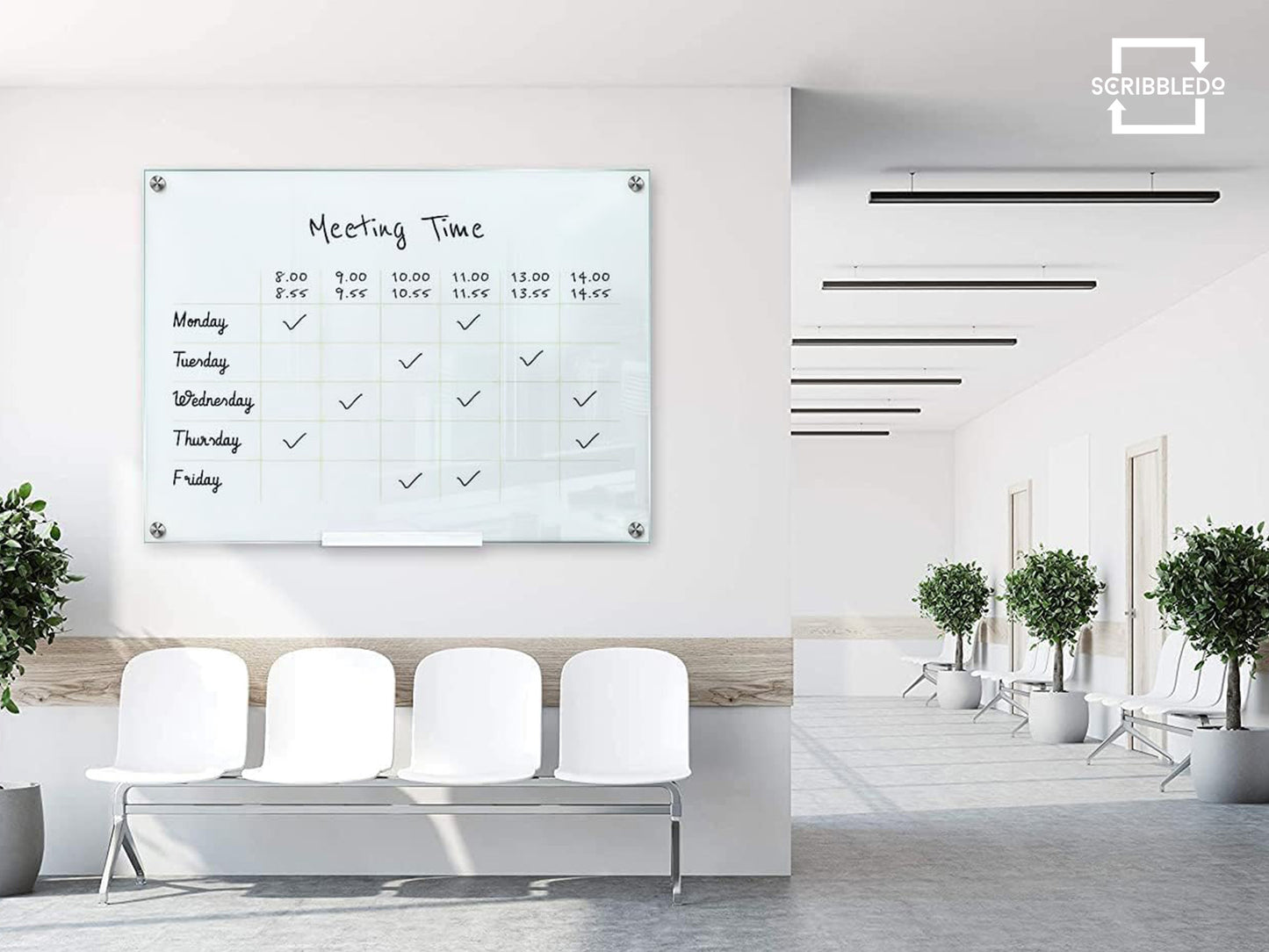 Magnetic Glass Whiteboard 34"x46"