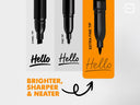 Extra Fine Tip Black Dry Erase Markers 4 Pack with Magnetic Cap and Eraser Tip