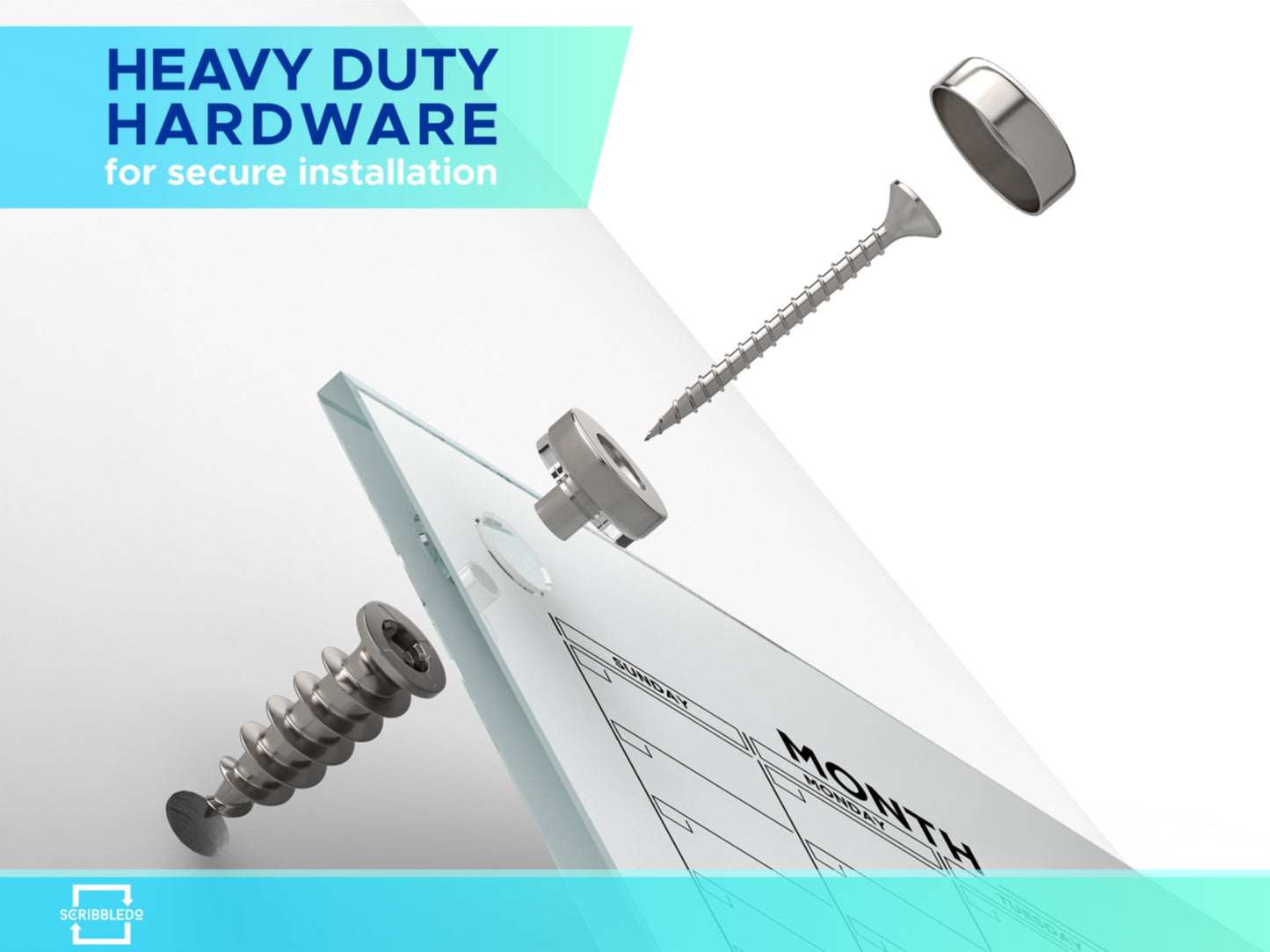 Magnetic Glass Whiteboard Calendar 24"x36" Monthly Planner