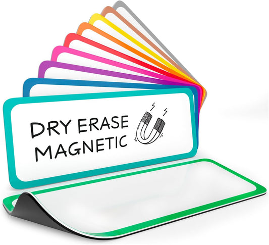 Dry Erase Magnetic Labels 3.1" x 1.2" 10 Pk