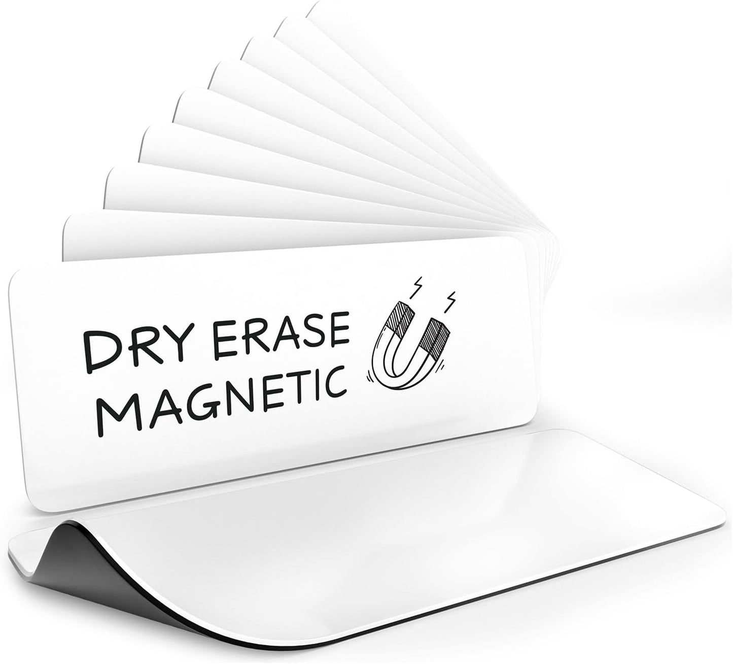 Dry Erase White Magnetic Labels 3.1" x 1.2" 10 Pk