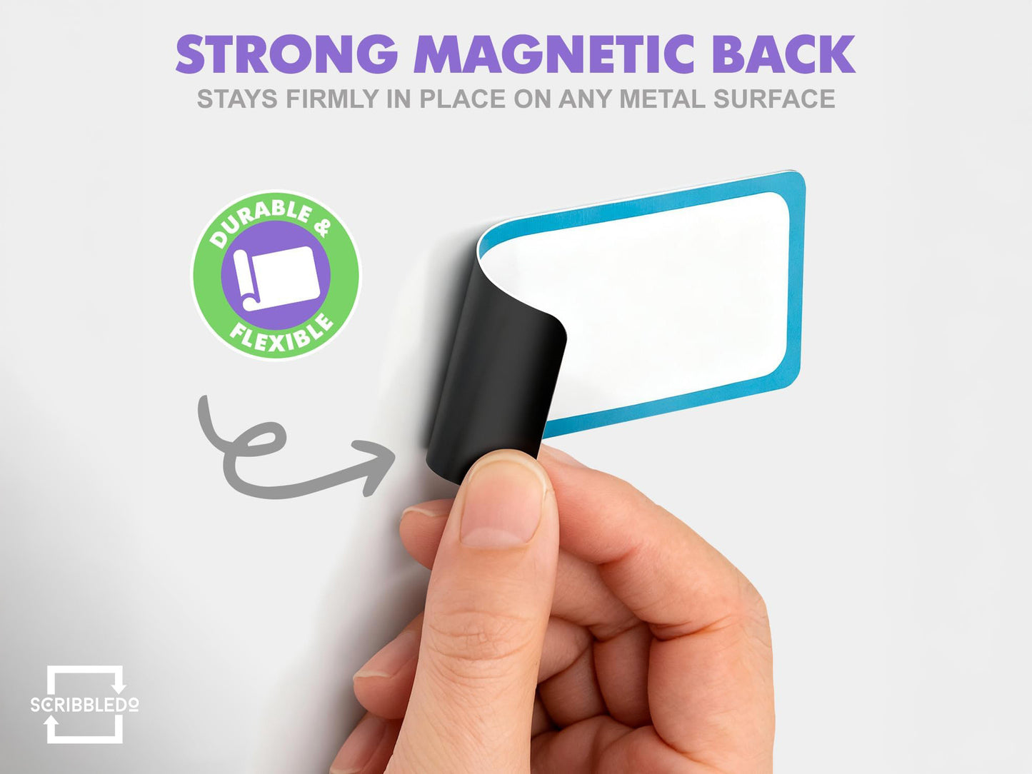 30 Pack Dry Erase Magnetic Labels – 3.1” x 1.2” Writable Strips Color Outline