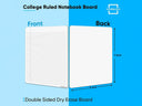 2 Pack Dry Erase College Ruled Notebook 5"x7"