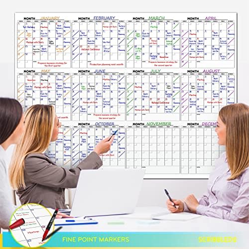 Large 36"x48" White Dry Erase Calendar