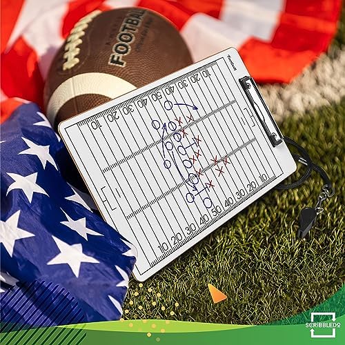 Football Dry Erase Coaching Clipboard 15x9 Double Sided