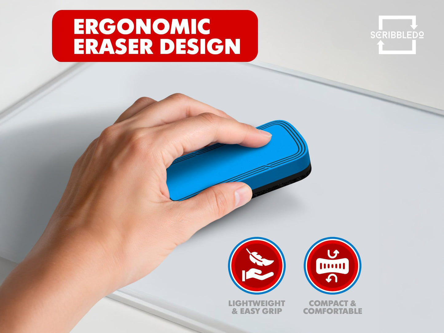 2 Pack Red & Blue Magnetic Dry Erase Erasers