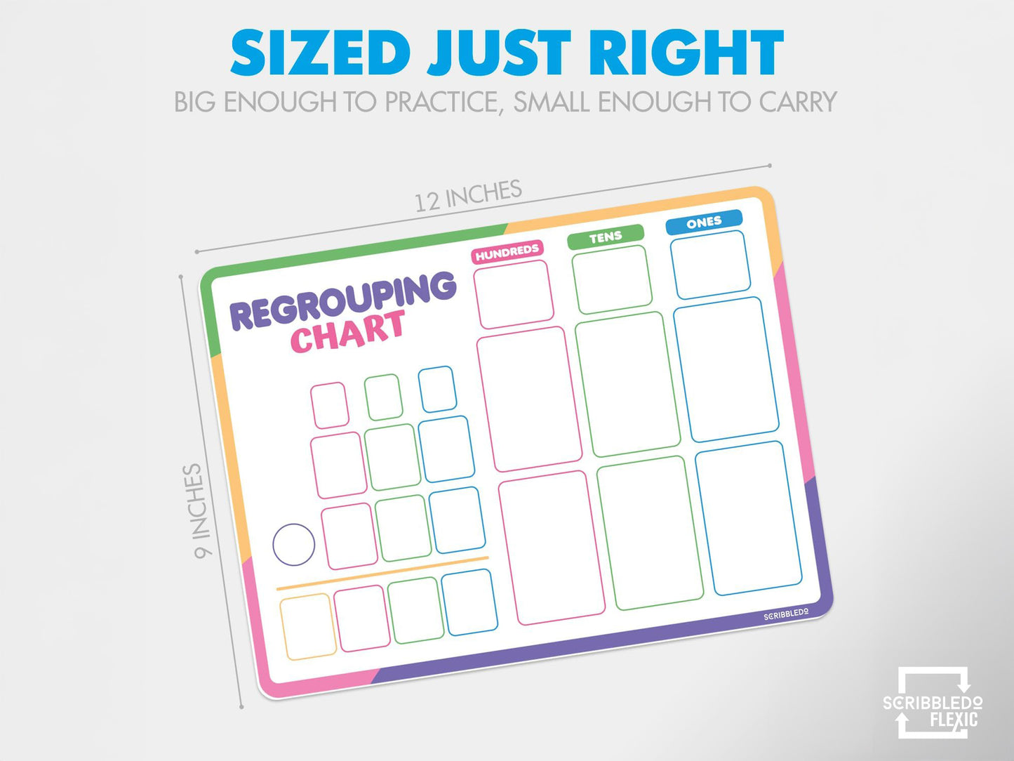 Regrouping Place Value Chart Flexic Dry Erase Sheet 9"x12" (10 pc)