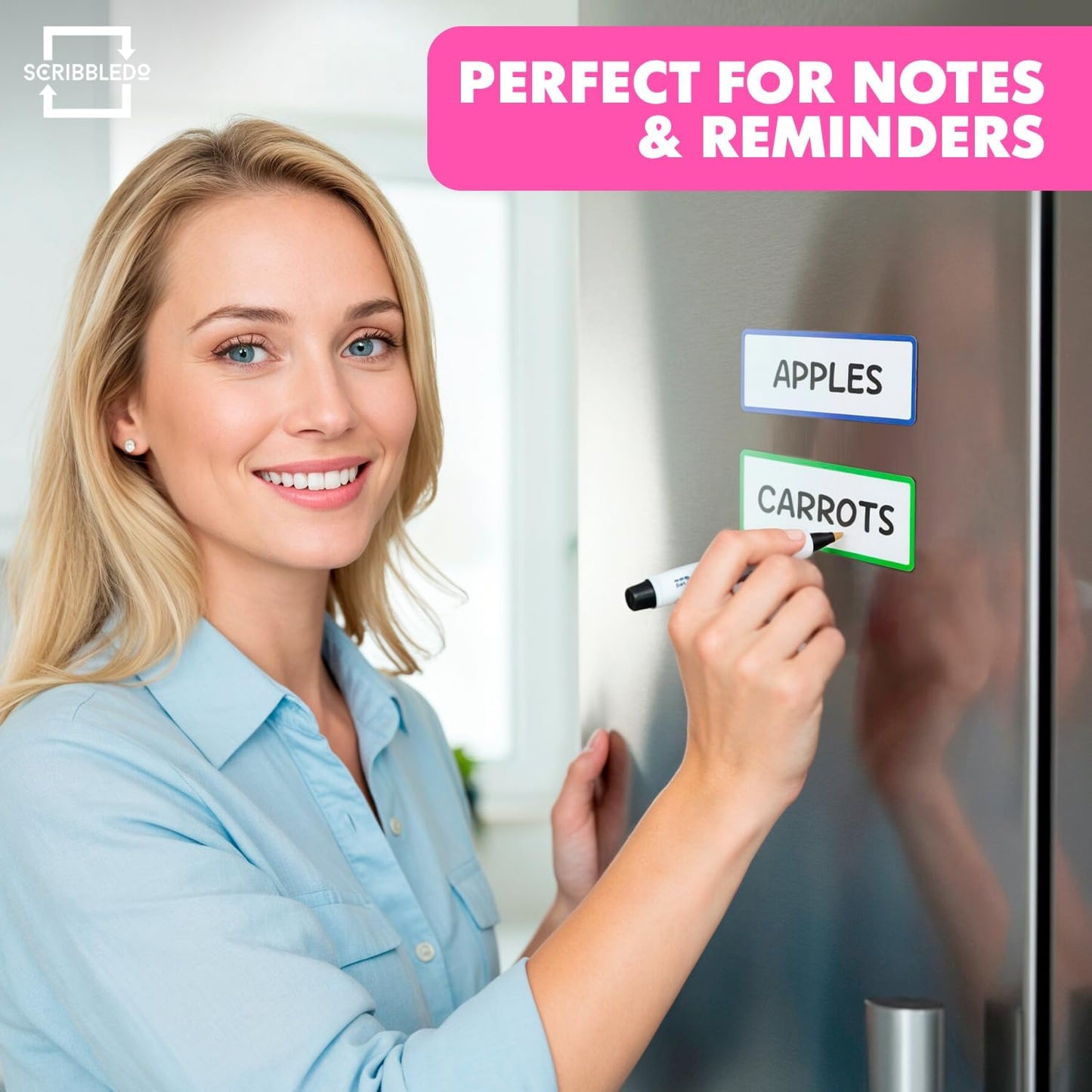Dry Erase Magnetic Labels 3.1" x 1.2" 10 Pk