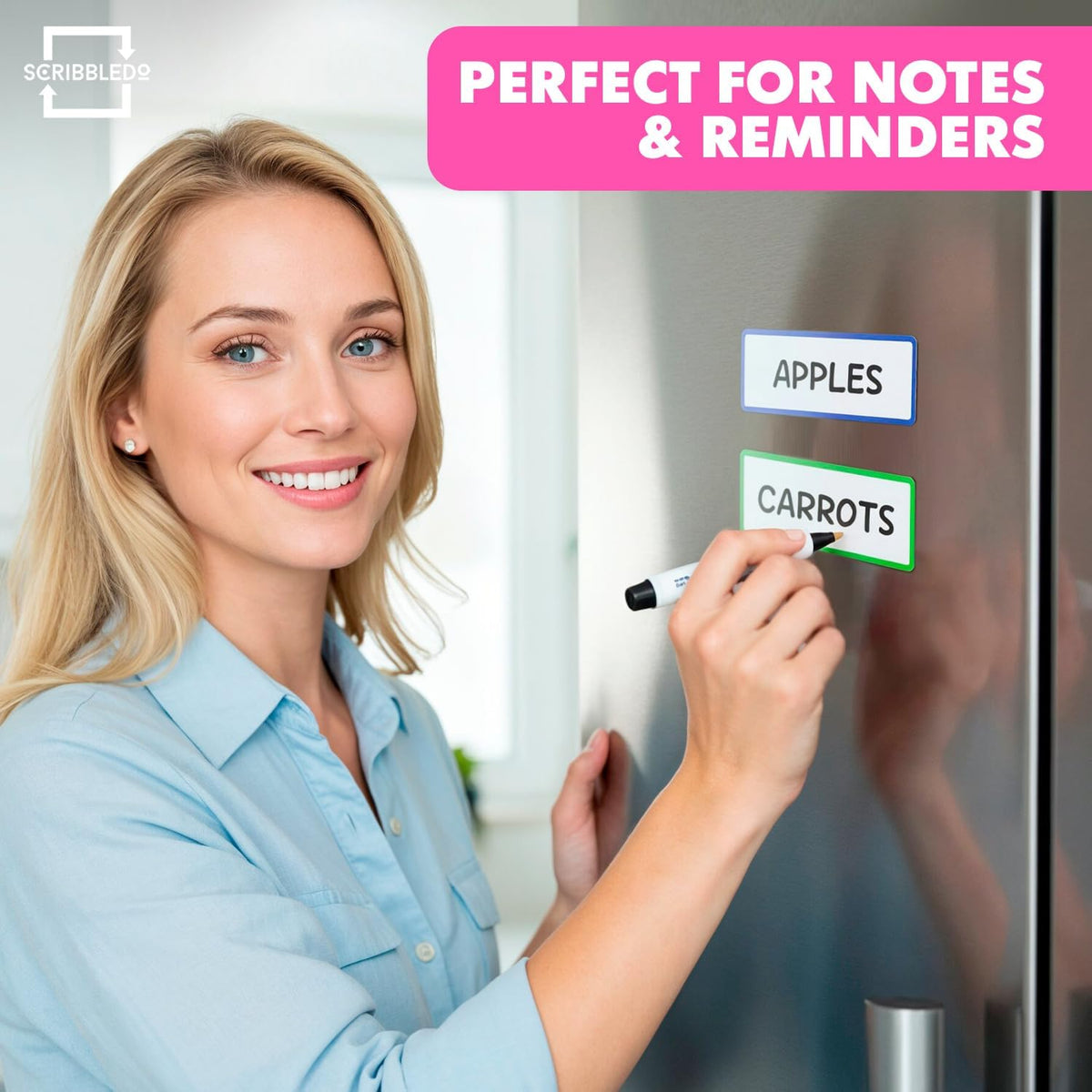 Dry Erase Magnetic Labels 3.1" x 1.2" 10 Pk