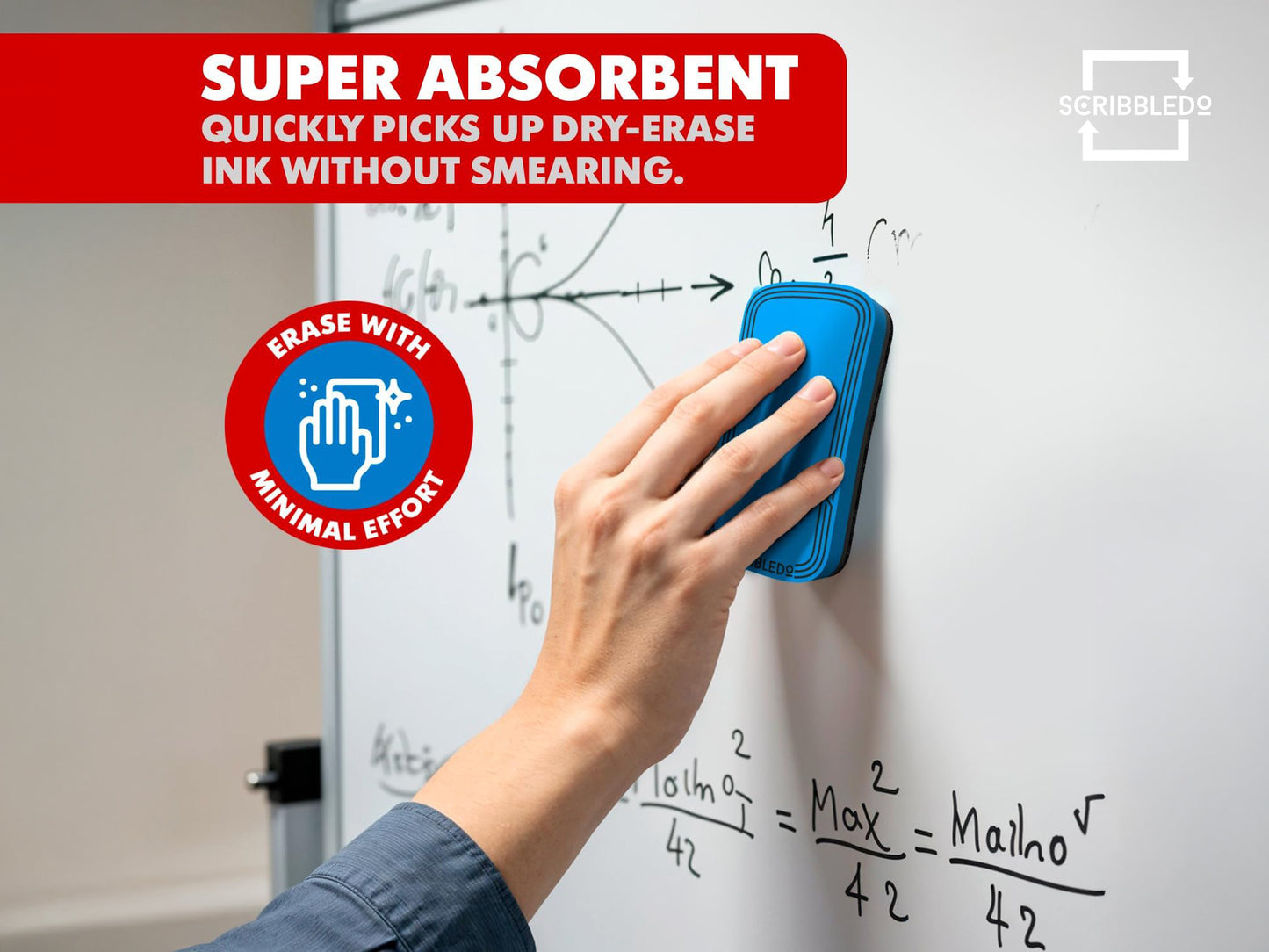 2 Pack Red & Blue Magnetic Dry Erase Erasers
