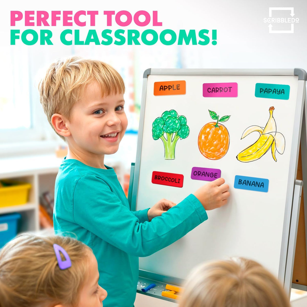 Dry Erase Colorful Magnetic Labels 3.1" x 1.2" 10 Pk