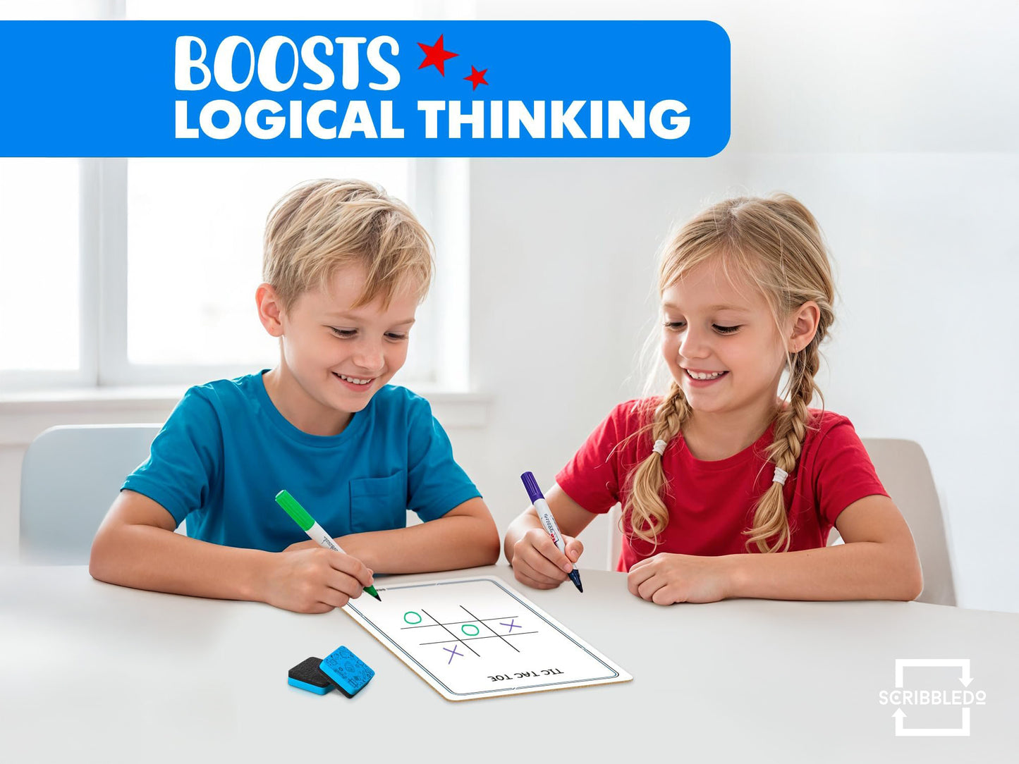 Tic Toc Toe Dry Erase Board – 9x6 Reusable Whiteboard Game