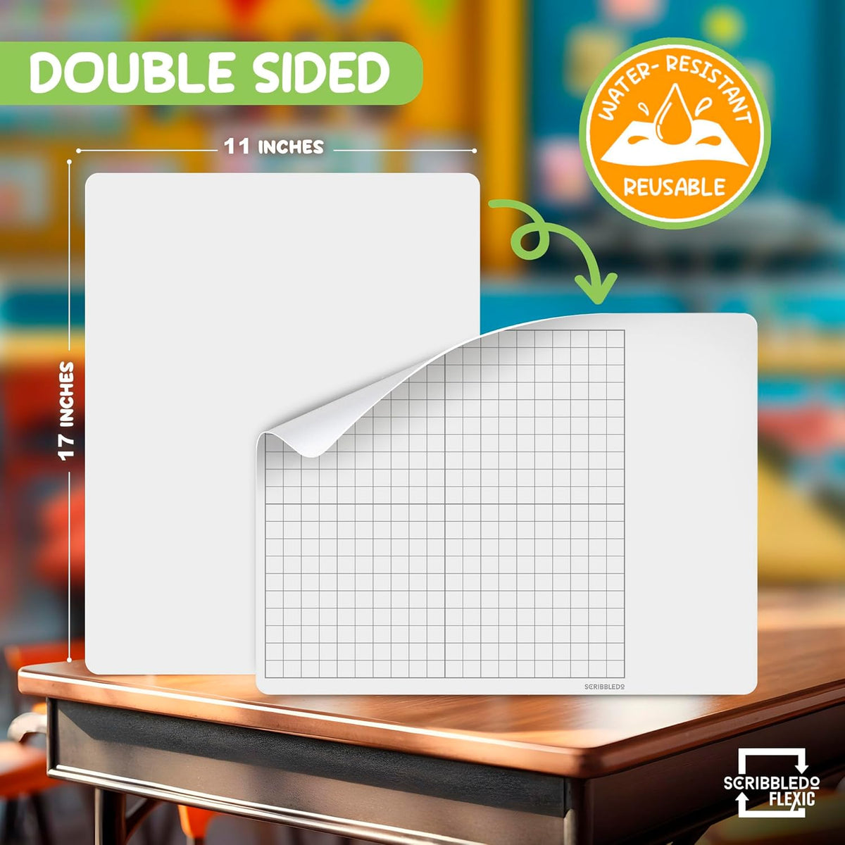 XY Graph Practice Flexic Dry Erase Sheet 11"x14" (10 pc)