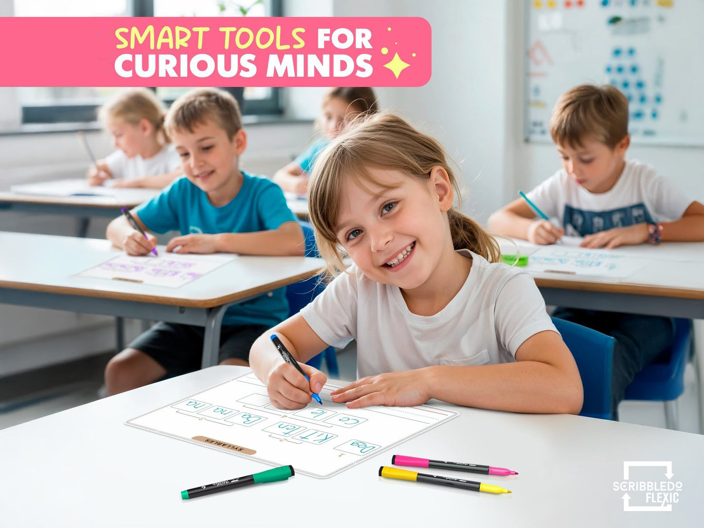 Sounds& Blends / Syllables Flexic Dry Erase Sheets 9"x12" (10 pc)